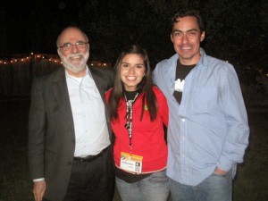 Jackie is shown here during SXSW with UT's Rosental Alves and Jorge Sanhueza Lyon, now at KUT